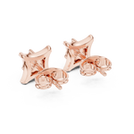 Gold Earrings 9-10060E, Rose Gold, view 3