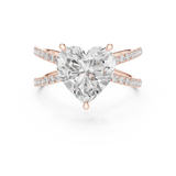 Gold Jewelry, Heart center stone, Rose Gold, view 4