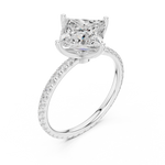 Gold Jewelry L36-16, Princess center stone, White Gold, view 2