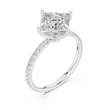 Gold Jewelry L36-16, Princess center stone, White Gold, view 2