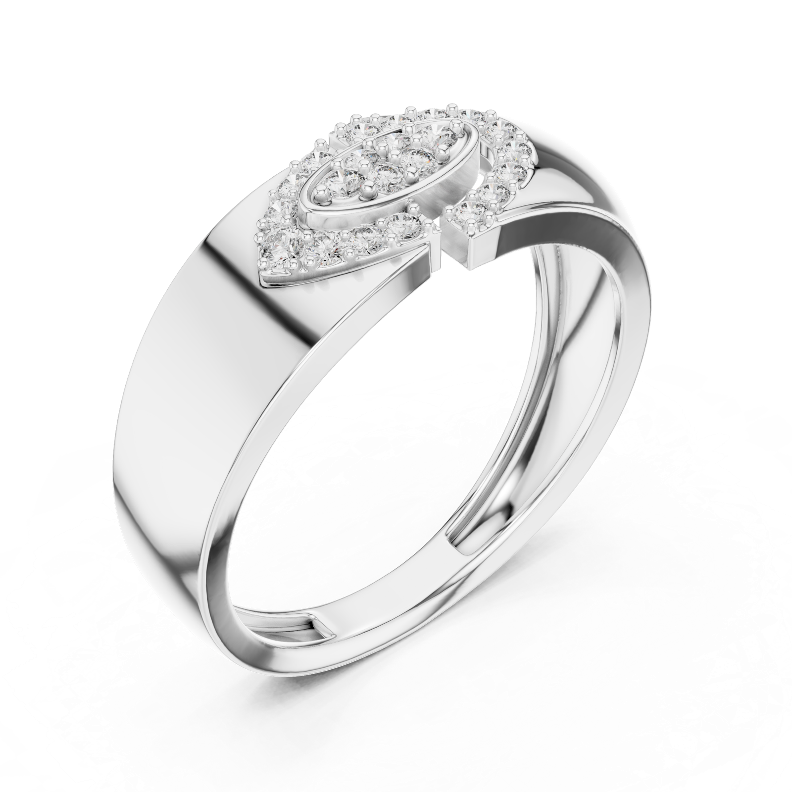 Gold Ring LR-01 (34), White Gold, view 2