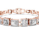 14K Solid Gold Lab Diamond Bracelet, Rose Gold, view 4