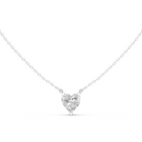 Gold Jewelry DDPO-001, Heart center stone, White Gold