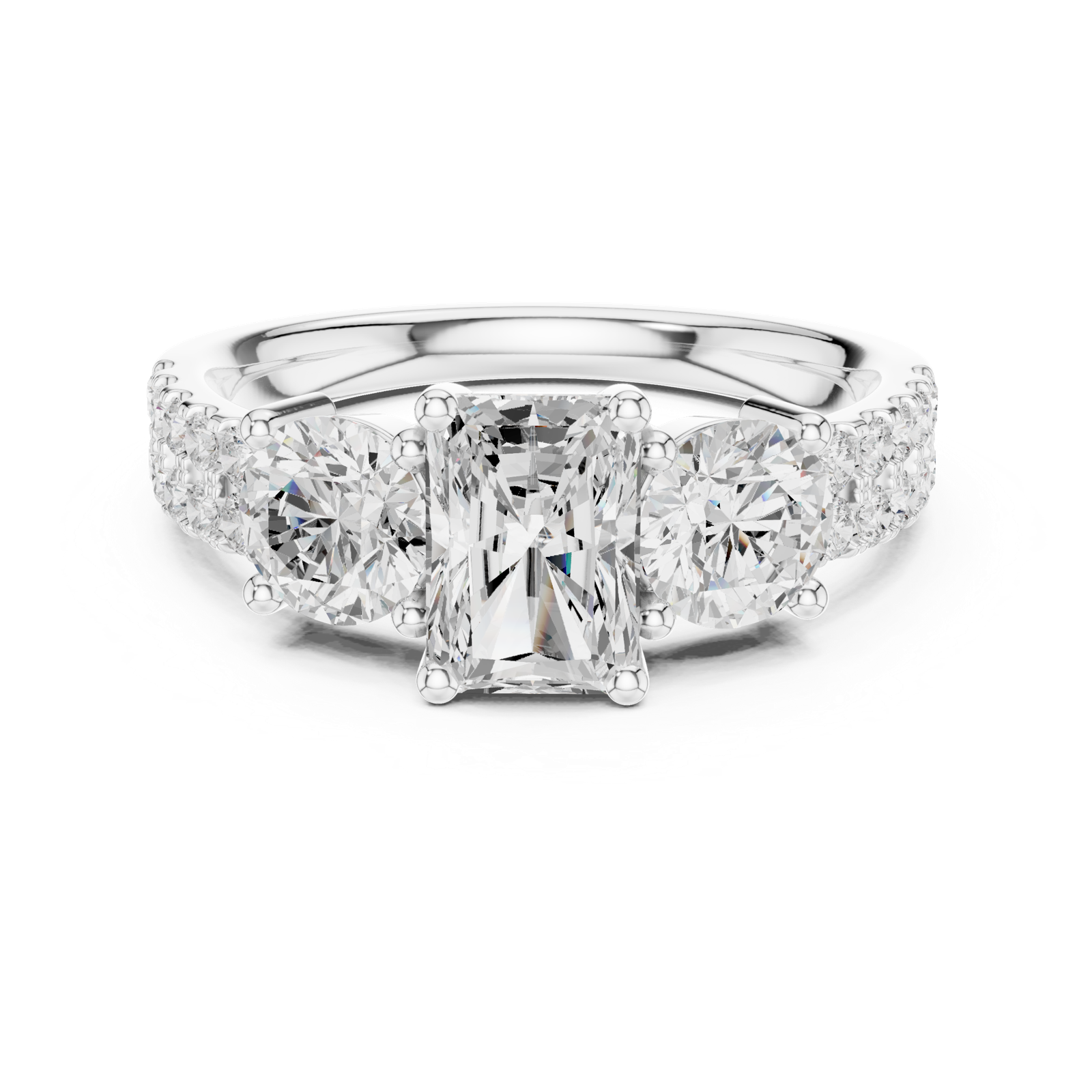 Gold Ring DDLR-717, White Gold, view 4