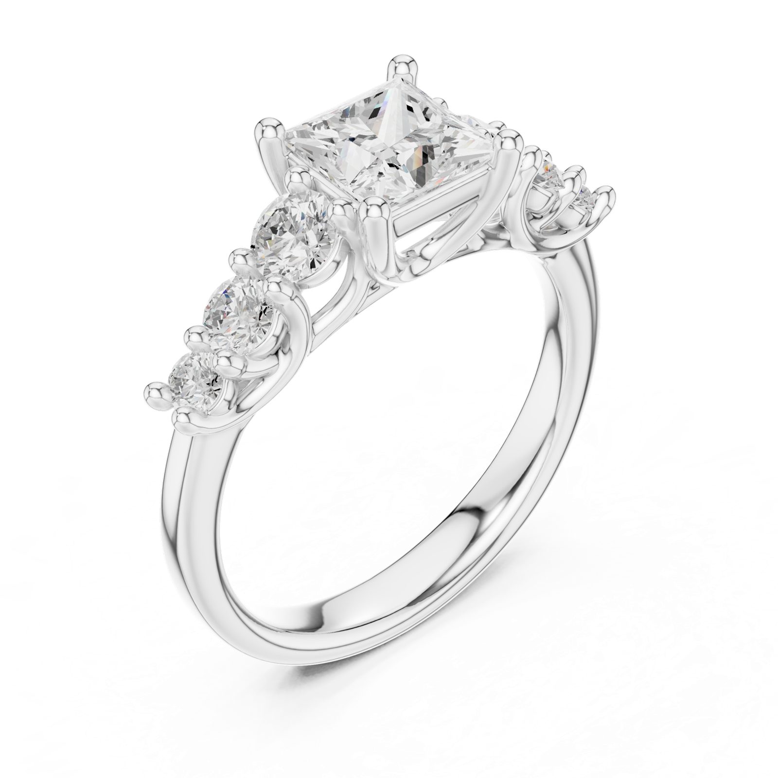 Gold Ring DDLR-703, White Gold, view 2