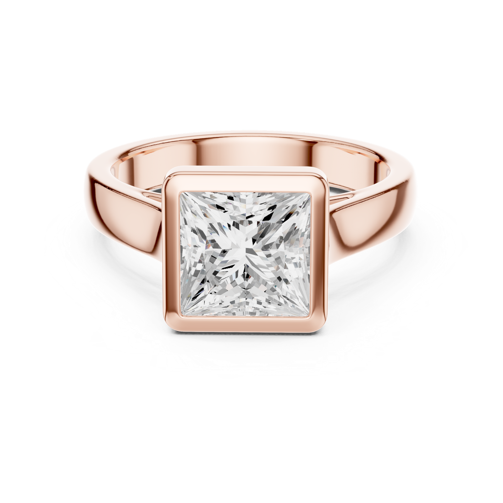 Gold Jewelry L36-3, Princess center stone, Rose Gold, view 4