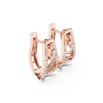 14K Solid Gold Lab Diamond Cluster Earrings, Rose Gold, view 1