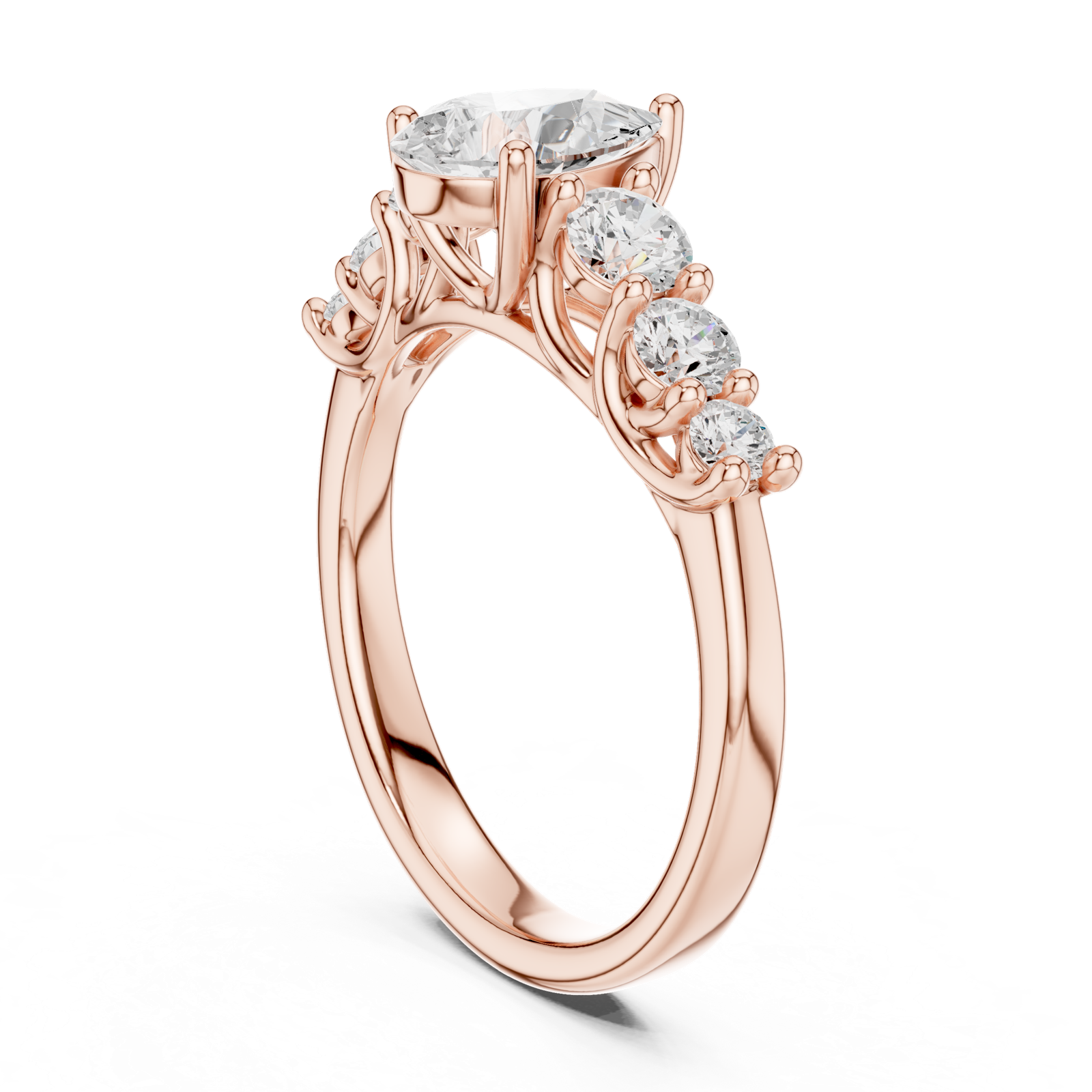 Gold Ring DDLR-705, Rose Gold, view 1