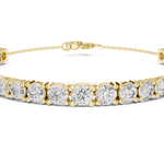 14K Solid Gold Lab Diamond Bracelet, Yellow Gold, view 4