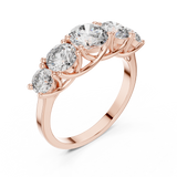 Gold Ring ALR-70, Rose Gold, view 2