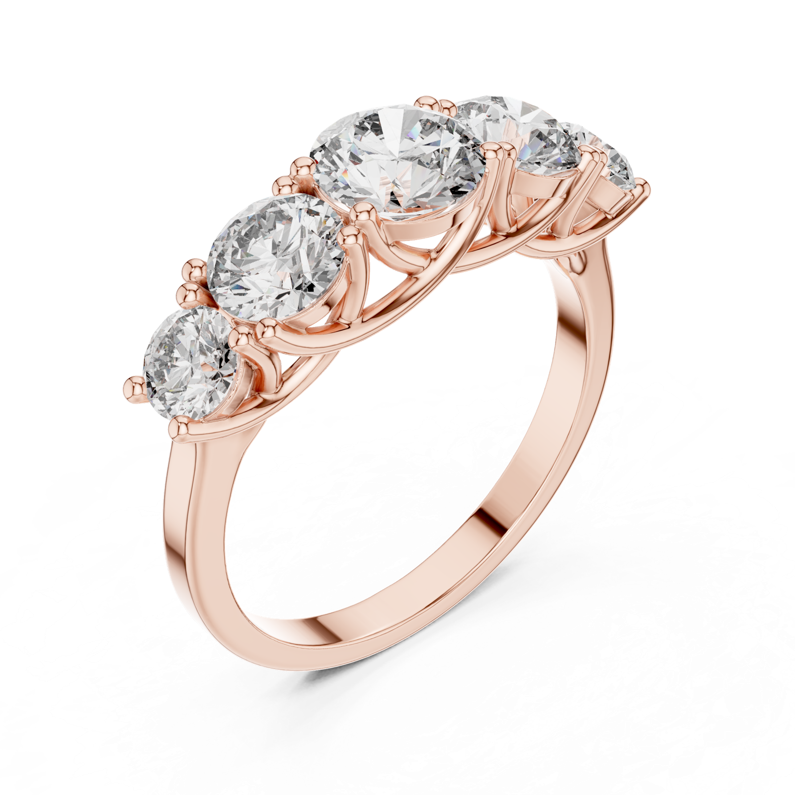 Gold Ring ALR-70, Rose Gold, view 2