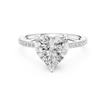 Gold Jewelry L36-16, Heart center stone, White Gold, view 4