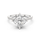 Gold Jewelry L36-16, Princess center stone, White Gold