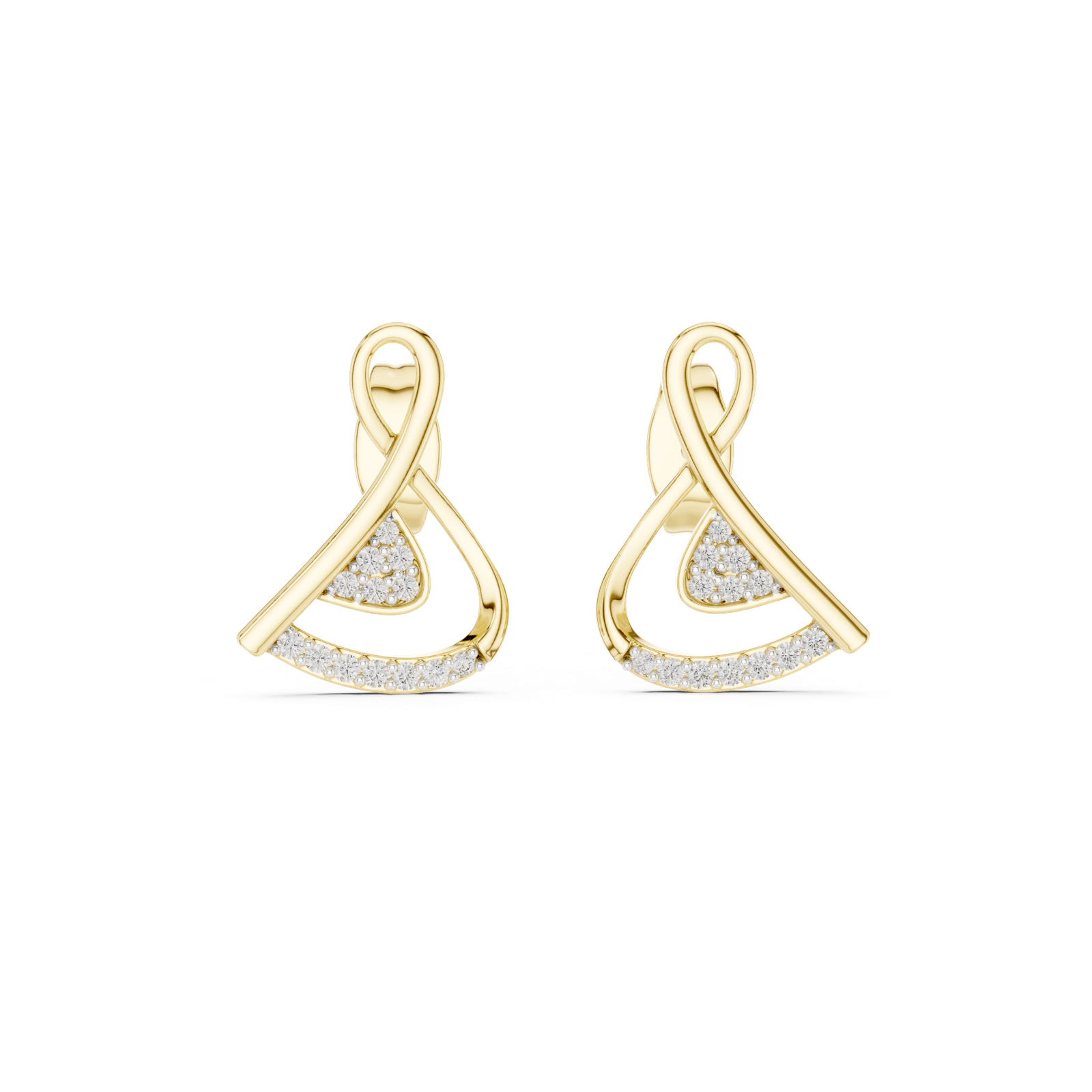 Gold Earrings 12-10028@E, Yellow Gold