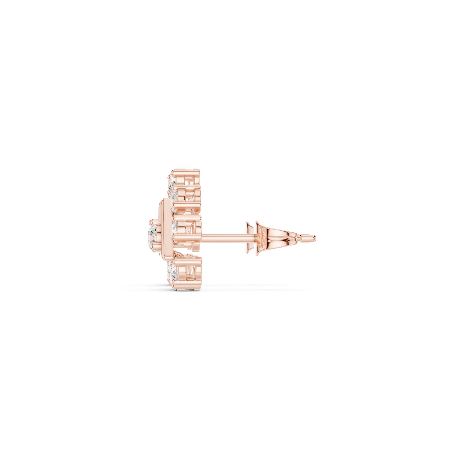 Gold Earrings AER-60, Rose Gold, view 3