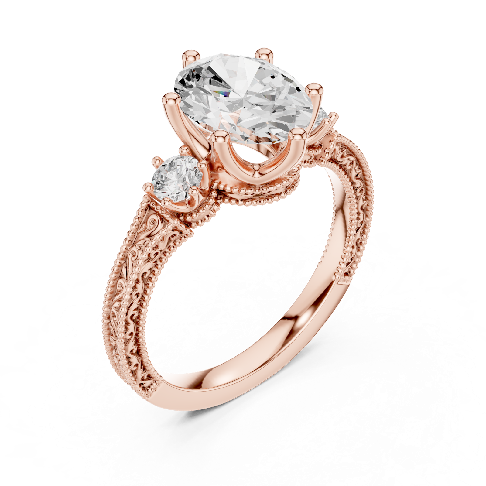 Gold Ring DDLR-282, Rose Gold, view 2