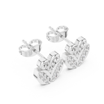 Gold Earrings 9-10045E, White Gold, view 2