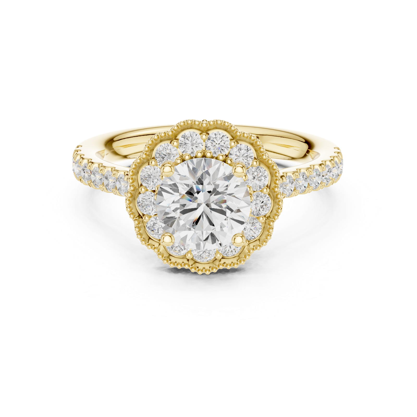 Gold Ring DDLR-665, Yellow Gold, view 4