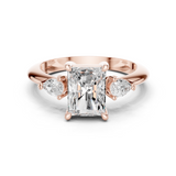 Gold Jewelry L35-66, Radiant center stone, Rose Gold