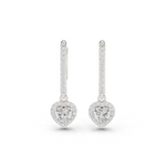 Gold Jewelry DDER-034, Heart center stone, White Gold