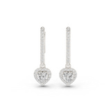 Gold Jewelry DDER-034, Heart center stone, White Gold