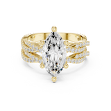 Gold Ring DDLR-300, Marquise center stone, Yellow Gold, view 4