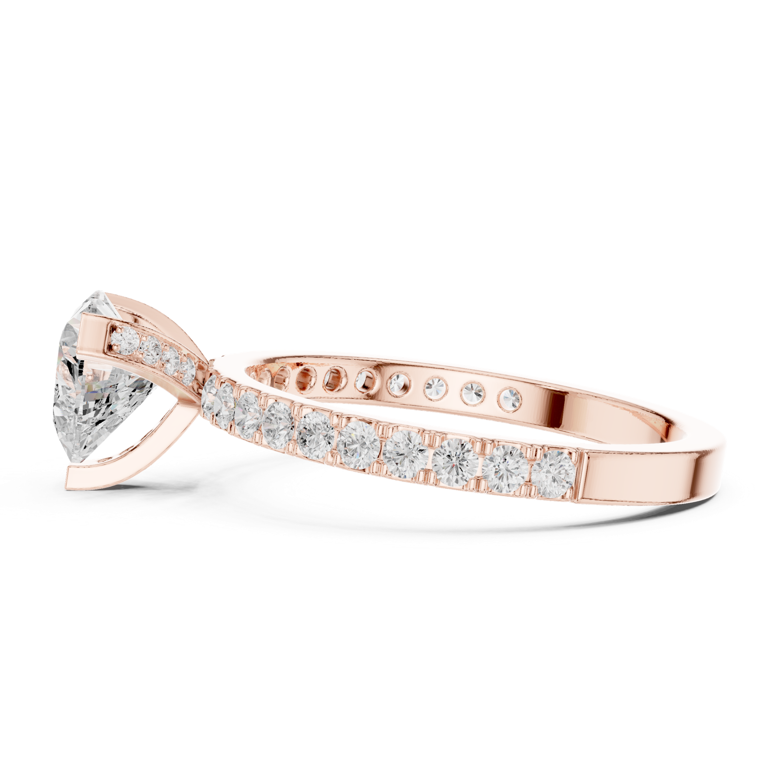 Gold Ring DDLR-433, Rose Gold, view 3