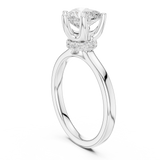Gold Ring DDLR-176, Heart center stone, White Gold, view 1