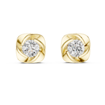 14K Solid Gold Lab Diamond Stud Earrings, Yellow Gold, view 4