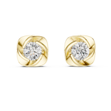 14K Solid Gold Lab Diamond Stud Earrings, Yellow Gold, view 4