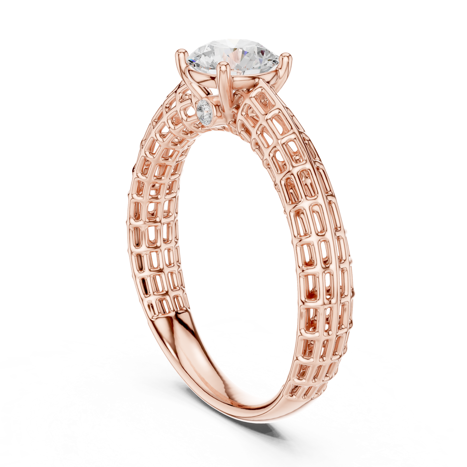 Gold Ring DDLR-810, Rose Gold, view 1