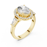 Gold Ring DDLR-342, Oval center stone, Yellow Gold, view 2