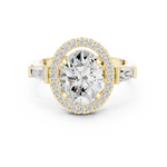 Gold Ring DDLR-342, Oval center stone, Yellow Gold, view 4