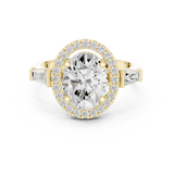 Gold Ring DDLR-342, Oval center stone, Yellow Gold, view 4