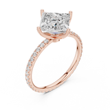 Gold Jewelry L36-16, Princess center stone, Rose Gold, view 2