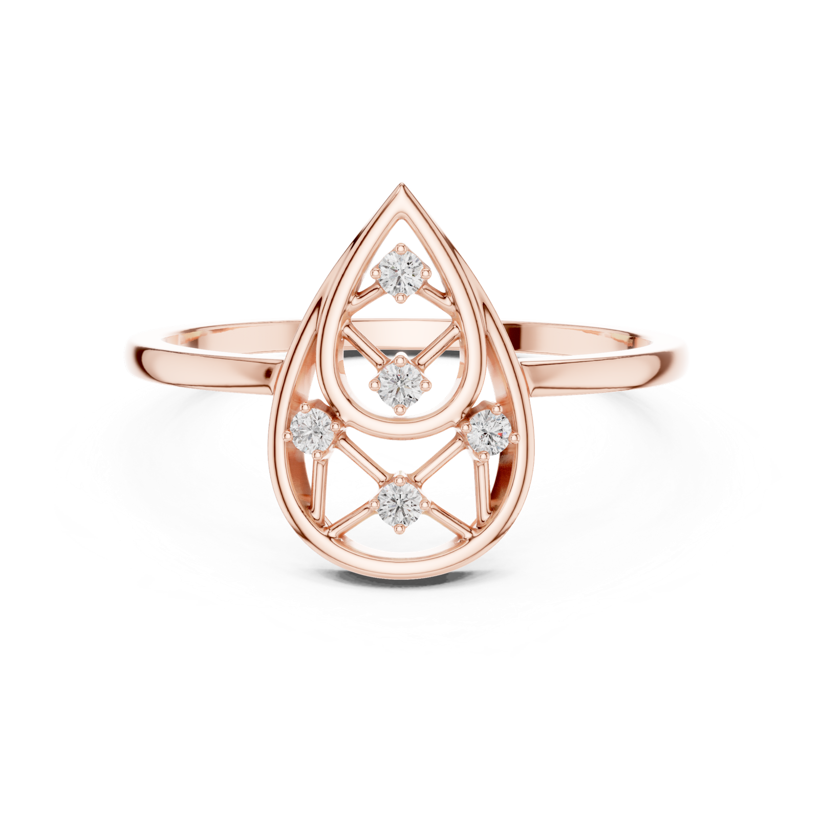 Gold Ring DR-6235, Rose Gold
