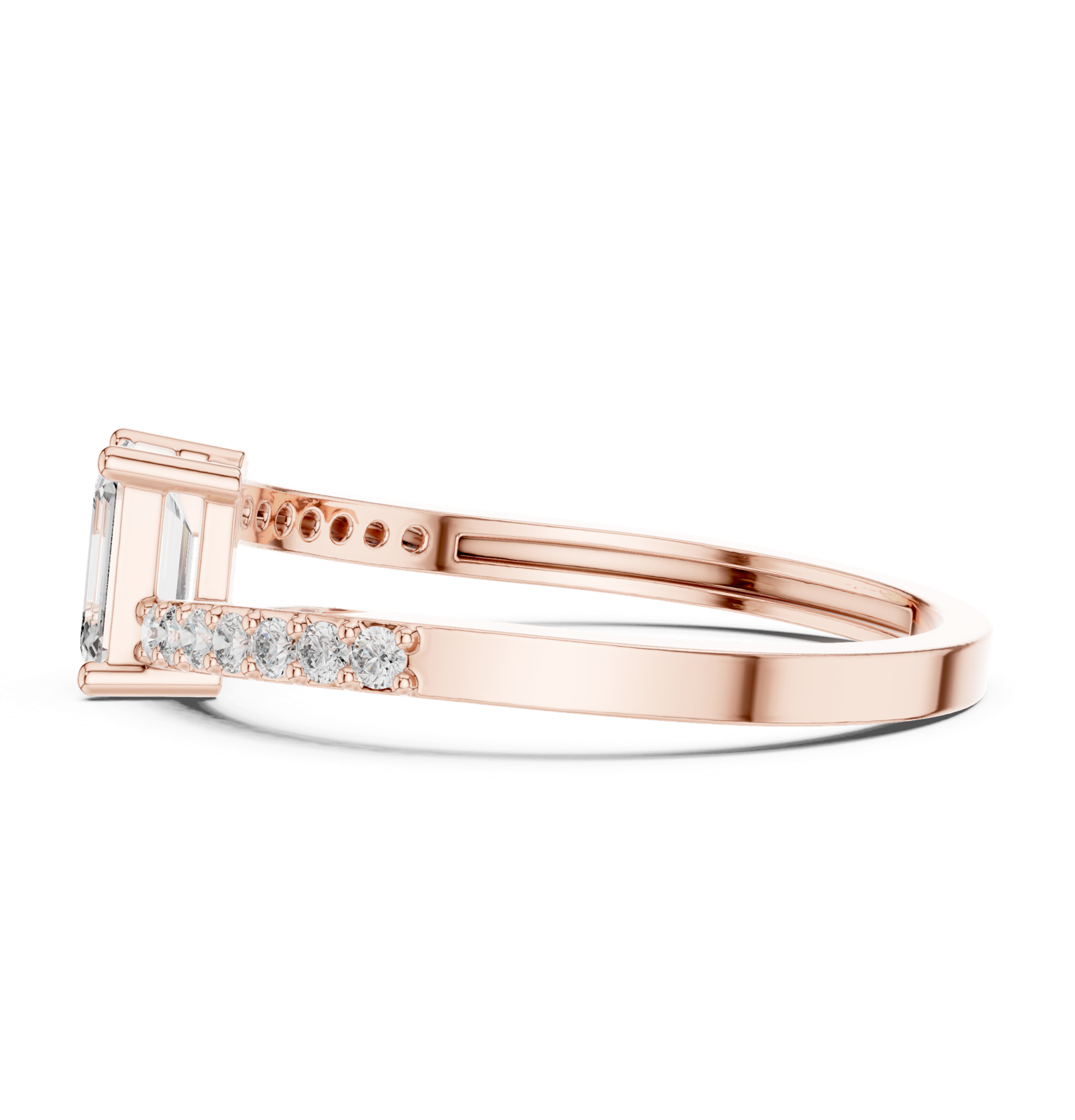 Gold Ring ALR-137, Rose Gold, view 3