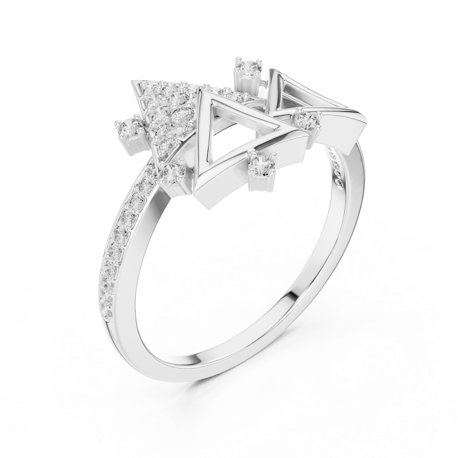 Gold Ring LR-01 (1), White Gold, view 2