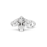 14K Solid Gold Lab Diamond Flower Cluster Earrings, White Gold, view 1