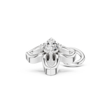 14K Solid Gold Lab Diamond Flower Cluster Earrings, White Gold, view 1