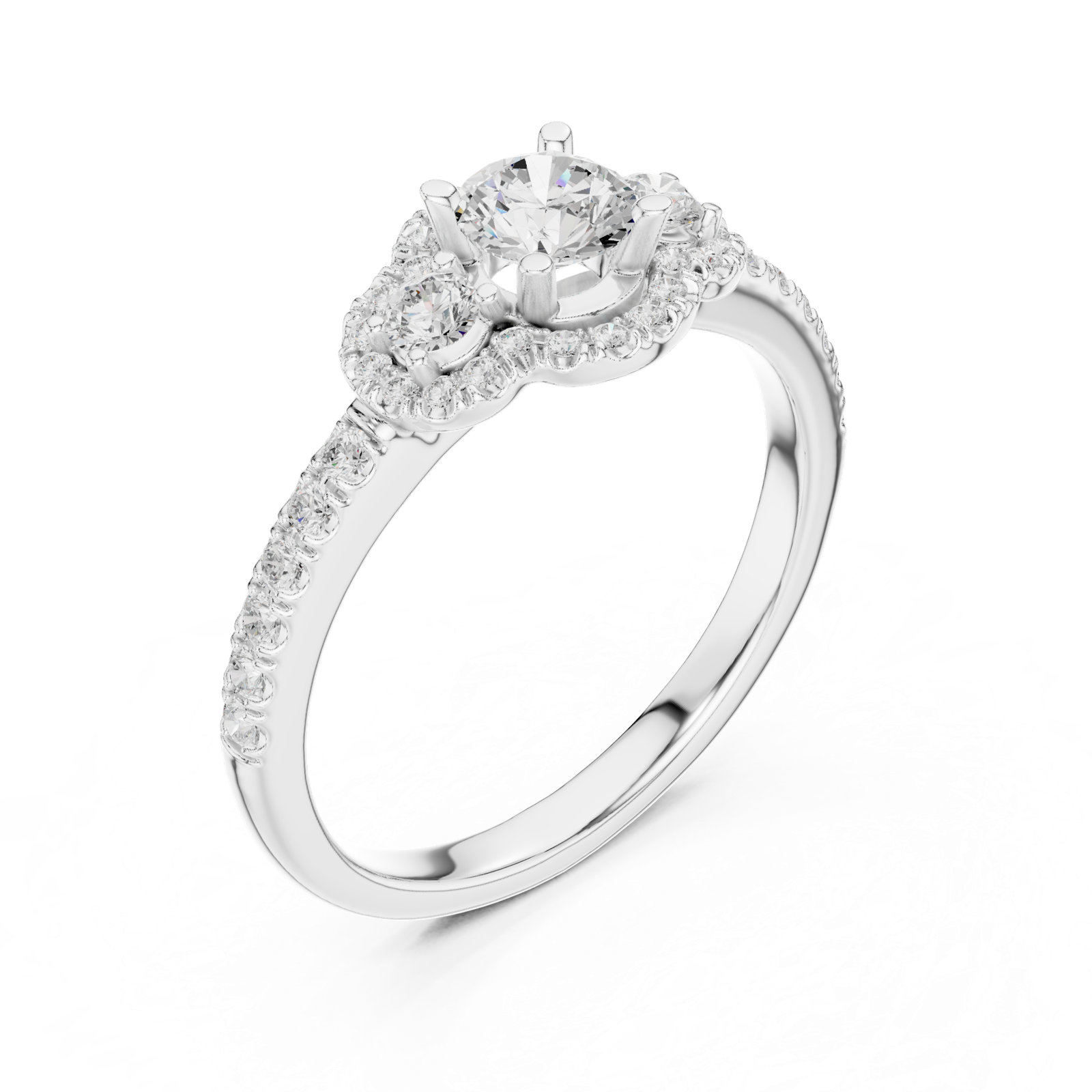 Gold Ring LR-0289, White Gold, view 2