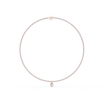 14K Solid Gold Lab Diamond Solitaire Pendant Necklace, Rose Gold