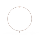 14K Solid Gold Lab Diamond Solitaire Pendant Necklace, Rose Gold