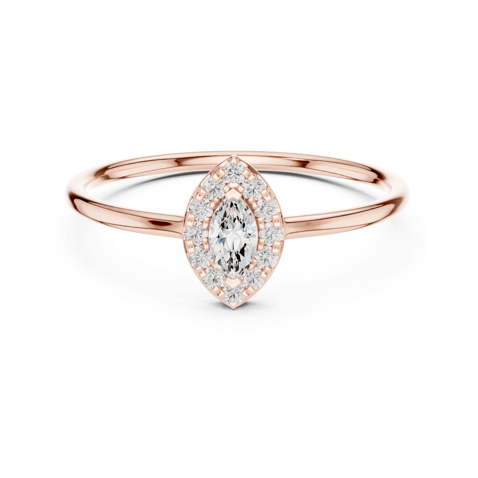 Gold Ring HLR-204, Rose Gold, view 4