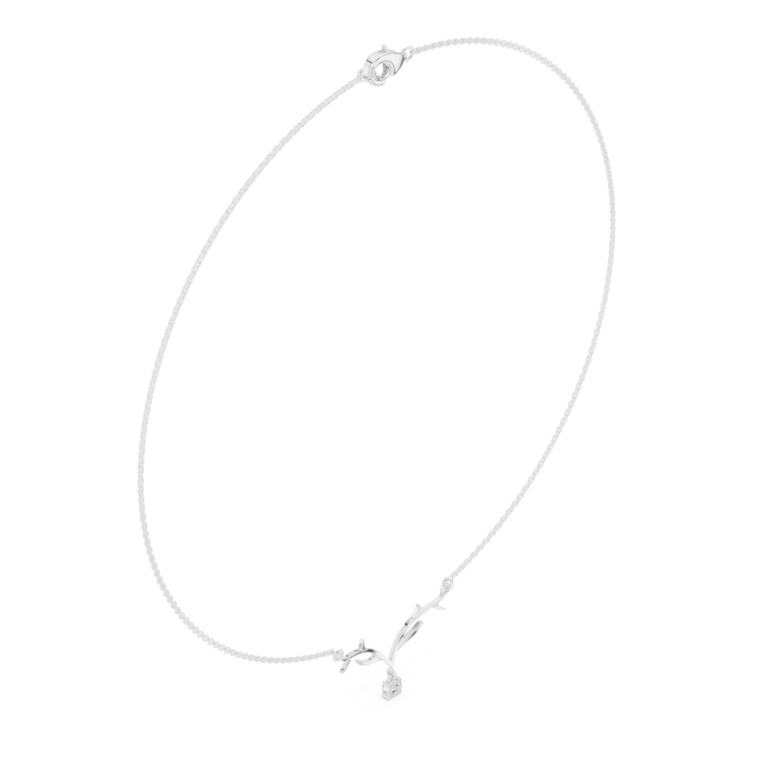 Gold Necklace SBWN (33), White Gold, view 2