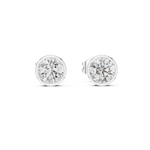 14K Solid Gold Lab Diamond Stud Earrings, White Gold