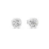 14K Solid Gold Lab Diamond Stud Earrings, White Gold