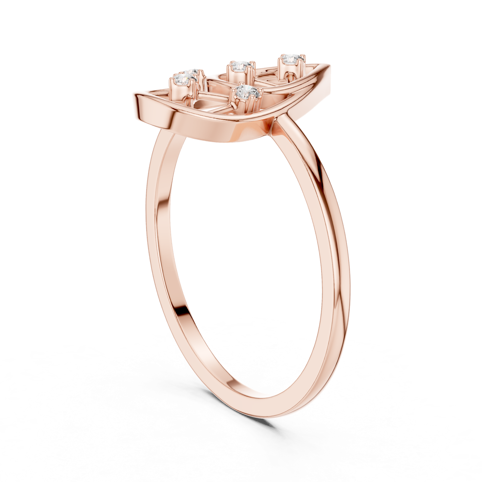 Gold Ring DR-6235, Rose Gold, view 1
