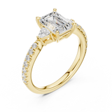 Gold Ring, Emerald center stone, Yellow Gold, view 2