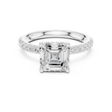 Gold Ring, Asscher center stone, White Gold, view 4